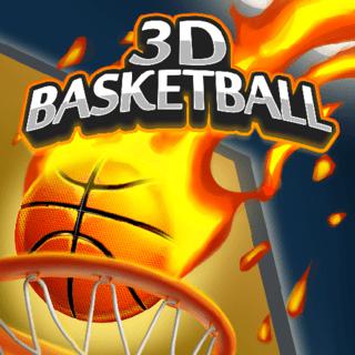 3D Basketball flaming ball at the hoop