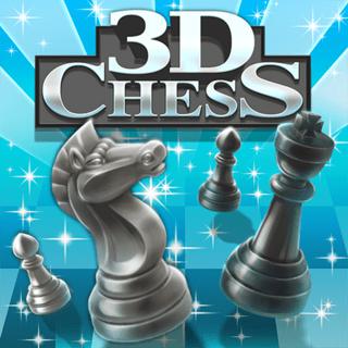 3D Chess teaser with silver pieces on a blue board